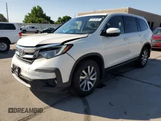 2019 Honda Pilot EX-L with VIN 5FNYF6H50KB016319, listed as a Copart auction lot 61619745 with 97,518 mi miles and Salvage title. Bid and sale history available at DreamBid. Image 1.