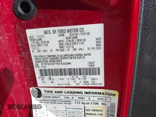 2014 Ford F-150 XL with VIN 1FTFW1EF7EFA32296, listed as a IAAI auction lot 41986227 with 206,050 mi miles. Bid and sale history available at carsss.com. Image 9.