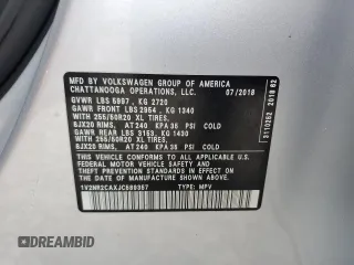 2018 Volkswagen Atlas SEL Premium with VIN 1V2NR2CAXJC589357, listed as a Copart auction lot 56536175 with 69,543 mi miles and Salvage title. Bid and sale history available at DreamBid. Image 13.