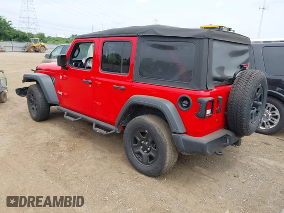2018 Jeep Wrangler Unlimited Sport S z VIN 1C4HJXDG9JW169755, wystawiony jako IAAI lot #42686267 z przebiegiem 110 948 mil mil oraz . Historia ofert i sprzedaży dostępna na DreamBid. Obrazek 3.
