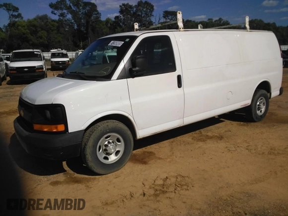 2017 Chevrolet Express Cargo Van with VIN 1GCWGBFG9H1138096, listed as a Copart auction lot 51268905 with 186,298 mi miles and Clean Title. Bid and sale history available at carsss.com. Image 1.
