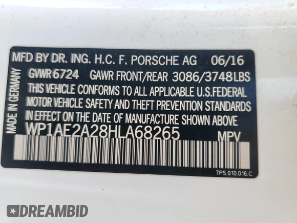 2017 Porsche Cayenne S E-Hybrid with VIN WP1AE2A28HLA68265, listed as a Copart auction lot 48814205 with 132,996 mi miles and Clean title. Bid and sale history available at DreamBid. Image 13.