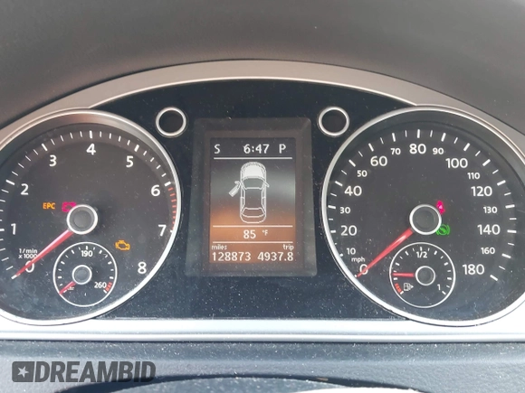 2012 Volkswagen CC Sport PZEV with VIN WVWMP7ANXCE507124, listed as a IAAI auction lot 42105616 with 128,873 mi miles. Bid and sale history available at carsss.com. Image 7.