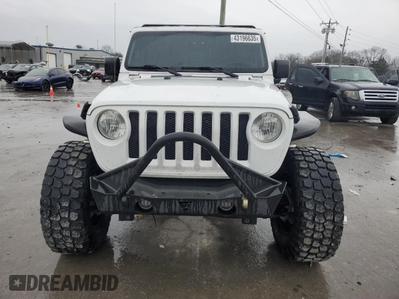 2020 Jeep Wrangler Unlimited Sport with VIN 1C4HJXDG4LW240492, listed as a Copart auction lot 43196635 with 56,602 mi miles and Clean title. Bid and sale history available at DreamBid. Image 5.