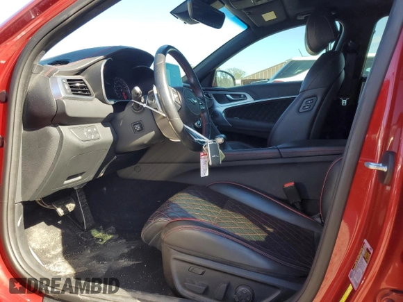 2019 Genesis G70 3.3T Advanced with VIN KMTG34LE6KU015085, listed as a Copart auction lot 87007704 with 58,335 mi miles and Salvage Title. Bid and sale history available at carsss.com. Image 7.