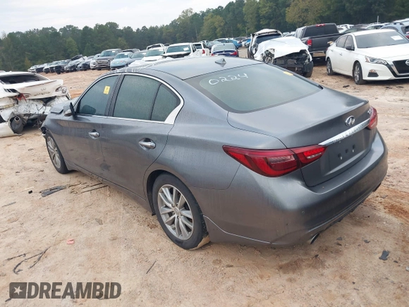 2021 Infiniti Q50 3.0t LUXE with VIN JN1EV7BP9MM700224, listed as a IAAI auction lot 40405893 with 62,531 mi miles. Bid and sale history available at carsss.com. Image 3.