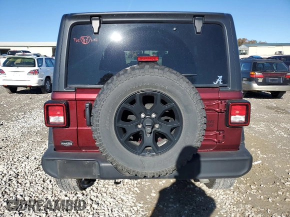 2021 Jeep Wrangler Unlimited Willys with VIN 1C4HJXDG9MW594591, listed as a Copart auction lot 81740454 with 48,070 mi miles and Salvage title. Bid and sale history available at DreamBid. Image 6.