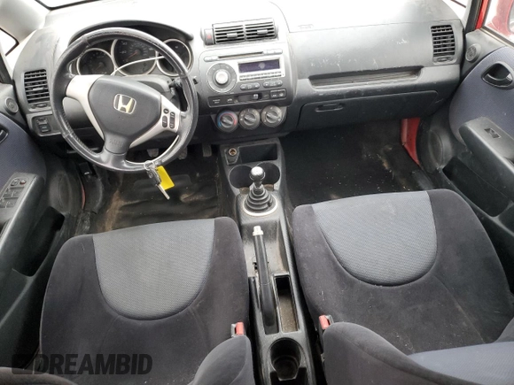 2008 Honda Fit Sport with VIN JHMGD37628S058916, listed as a Copart auction lot 48727835 with 190,109 mi miles and Salvage Title. Bid and sale history available at carsss.com. Image 8.