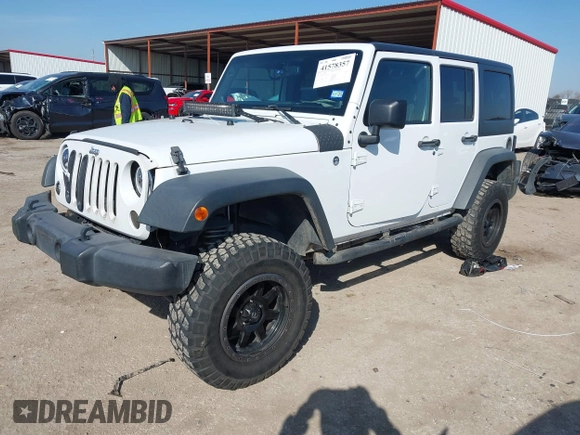 2014 Jeep Wrangler Unlimited Sport with VIN 1C4BJWDG2EL100591, listed as a IAAI auction lot 41578357 with 155,929 mi miles and . Bid and sale history available at DreamBid. Image 17.