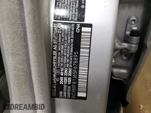 2005 Mercedes-Benz C 240 with VIN WDBRF81J65F678895, listed as a Copart auction lot 48112075 with 71,060 mi miles and Salvage Title. Bid and sale history available at DreamBid. Image 12.