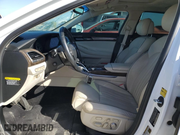 2018 Genesis G90 5.0L Ultimate with VIN KMHG54JH3JU039019, listed as a Copart auction lot 76333504 with 56,296 mi miles and Salvage Title. Bid and sale history available at carsss.com. Image 7.