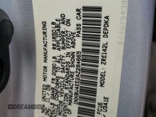 2010 Toyota Corolla with VIN 1NXBU4EE2AZ284665, listed as a Copart auction lot 48023885 with 163,345 mi miles and Salvage Title. Bid and sale history available at carsss.com. Image 12.