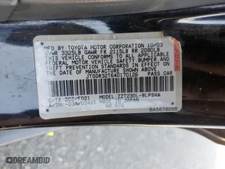 2004 Toyota Celica GT with VIN JTDDR32T640170126, listed as a Copart auction lot 74269994 with 192,491 mi miles and Salvage Title. Bid and sale history available at carsss.com. Image 14.