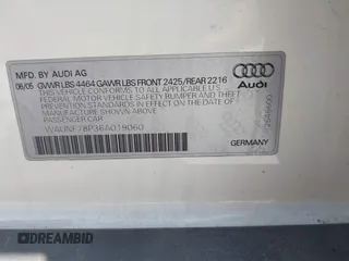 2006 Audi A3 Premium z VIN WAUNF78P36A019060, wystawiony jako IAAI lot #42334130 z przebiegiem 136 200 mil mil oraz . Historia ofert i sprzedaży dostępna na DreamBid. Obrazek 9.