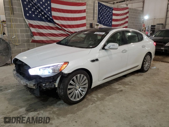 2015 Kia K900 Premium z VIN KNALU4D45F6025114, wystawiony jako Copart lot #56259234 z przebiegiem 144 253 mil mil oraz Szkoda całkowita • Salvage title. Historia ofert i sprzedaży dostępna na DreamBid. Obrazek 1.