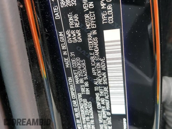 2022 Volvo XC40 Twin Plus z VIN YV4ED3UR3N2713780, wystawiony jako Copart lot #58767174 z przebiegiem 23 486 mil mil oraz Szkoda całkowita • Salvage title. Historia ofert i sprzedaży dostępna na DreamBid. Obrazek 12.