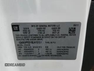 2011 GMC Acadia SLE with VIN 1GKKVPED1BJ415151, listed as a Copart auction lot 46675505 with 208,189 mi miles and Clean Title. Bid and sale history available at carsss.com. Image 13.