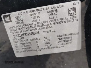 2014 GMC Terrain SLE with VIN 2GKALMEKXE6205633, listed as a IAAI auction lot 42174838 with 104,646 mi miles and . Bid and sale history available at DreamBid. Image 9.