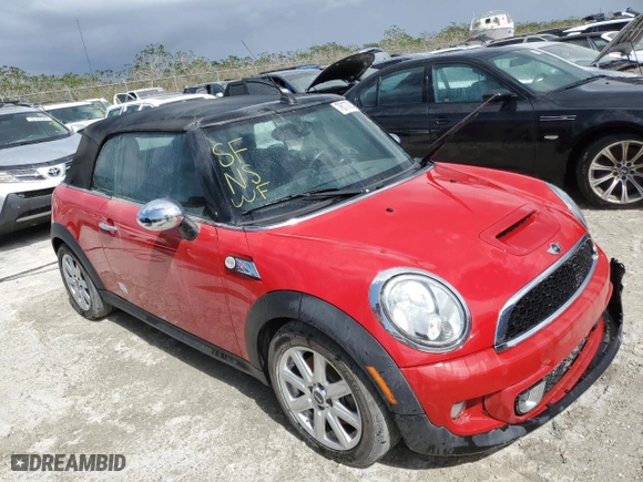 2011 MINI Cooper Convertible s with VIN WMWZP3C57BTX84235, listed as a Copart auction lot 76177014 with 52,947 mi miles and Non Repairable. Bid and sale history available at carsss.com. Image 4.