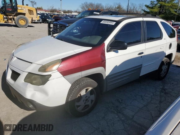 2002 Pontiac Aztek z VIN 3G7DA03E72S595347, wystawiony jako Copart lot #80095954 z przebiegiem Nie podano mil oraz Szkoda całkowita • Salvage title. Historia ofert i sprzedaży dostępna na DreamBid. Obrazek 1.