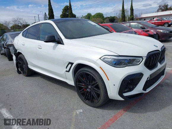 2022 BMW X6 M with VIN 5YMCY0C03N9J18331, listed as a IAAI auction lot 41815291 with 14,907 mi miles. Bid and sale history available at carsss.com. Image 1.
