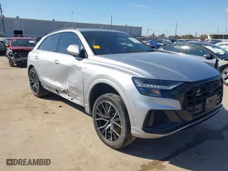 2021 Audi Q8 Prestige with VIN WA1FVAF10MD011803, listed as a IAAI auction lot 41597387 with 52,297 mi miles. Bid and sale history available at carsss.com. Image 1.