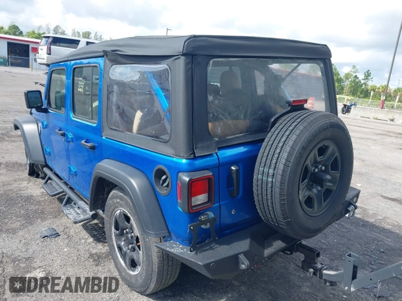 2022 Jeep Wrangler Unlimited Sport with VIN 1C4HJXDG3NW117155, listed as a IAAI auction lot 40240879 with 36,323 mi miles and . Bid and sale history available at DreamBid. Image 3.