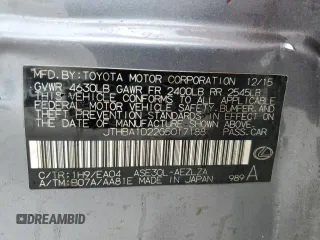 2016 Lexus IS 200t with VIN JTHBA1D22G5017188, listed as a Copart auction lot 51459035 with 162,642 mi miles and Salvage Title. Bid and sale history available at DreamBid. Image 12.