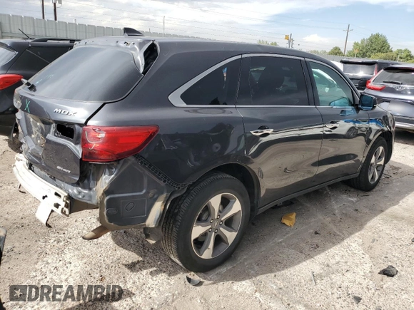 2014 Acura MDX with VIN 5FRYD4H27EB047134, listed as a Copart auction lot 71303134 with 170,412 mi miles and Salvage Title. Bid and sale history available at carsss.com. Image 3.
