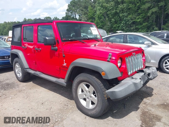2016 Jeep Wrangler Unlimited Sport z VIN 1C4BJWDG0GL176104, wystawiony jako IAAI lot #42456659 z przebiegiem 116 902 mil mil oraz . Historia ofert i sprzedaży dostępna na DreamBid. Obrazek 1.