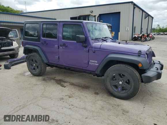 2018 Jeep Wrangler Unlimited Sport with VIN 1C4BJWDG9JL910410, listed as a Copart auction lot 56561955 with 57,450 mi miles and Salvage title. Bid and sale history available at DreamBid. Image 4.
