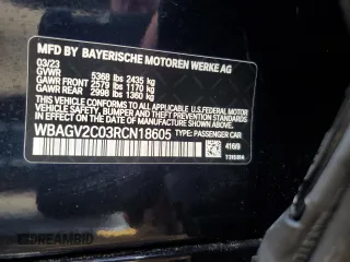 2024 BMW 8 Series 840i with VIN WBAGV2C03RCN18605, listed as a Copart auction lot 73822414 with 0 mi miles and Salvage Title. Bid and sale history available at carsss.com. Image 13.
