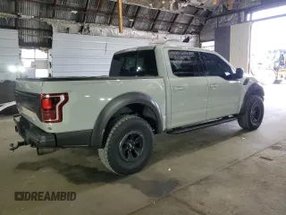 2017 Ford F-150 Raptor with VIN 1FTFW1RG4HFA83875, listed as a Copart auction lot 54001705 with 25,656 mi miles and Salvage Title. Bid and sale history available at carsss.com. Image 3.