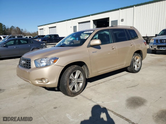 2008 Toyota Highlander Sport with VIN JTEDS43A882014506, listed as a Copart auction lot 89075615 with 0 mi miles and Salvage Title. Bid and sale history available at carsss.com. Image 1.