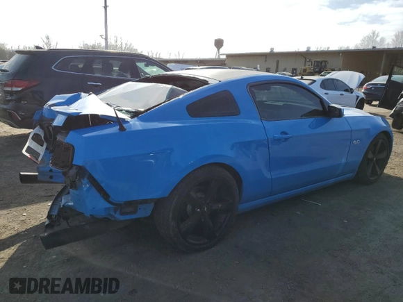 2013 Ford Mustang GT with VIN 1ZVBP8CFXD5283712, listed as a Copart auction lot 49121165 with 68,032 mi miles and Salvage Title. Bid and sale history available at carsss.com. Image 3.