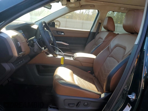 2023 Nissan Pathfinder Platinum with VIN 5N1DR3DH9PC249135, listed as a Copart auction lot 87843415 with 16,796 mi miles and Salvage title. Bid and sale history available at DreamBid. Image 7.