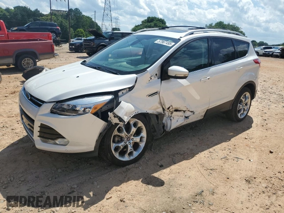 2013 Ford Escape Titanium with VIN 1FMCU0J98DUC67136, listed as a Copart auction lot 57967495 with 72,258 mi miles and Salvage title. Bid and sale history available at DreamBid. Image 1.