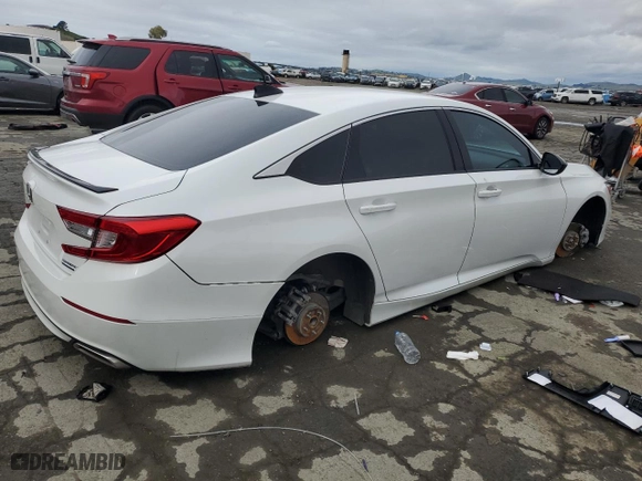 2022 Honda Accord Sedan Sport SE with VIN 1HGCV1F43NA055737, listed as a Copart auction lot 43815695 with 0 mi miles and Salvage Title. Bid and sale history available at carsss.com. Image 3.