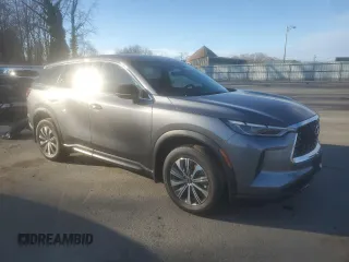 2024 Infiniti QX60 Pure with VIN 5N1DL1ESXRC342409, listed as a Copart auction lot 86615684 with 12,602 mi miles and Salvage title. Bid and sale history available at DreamBid. Image 4.