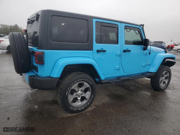 2018 Jeep Wrangler JK Unlimited Sahara with VIN 1C4HJWEG9JL900761, listed as a Copart auction lot 52955485 with 64,491 mi miles and Salvage Title. Bid and sale history available at carsss.com. Image 3.