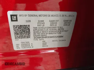 2021 Chevrolet Blazer LT with VIN 3GNKBHRS5MS520884, listed as a IAAI auction lot 42747114 with 21,018 mi miles and . Bid and sale history available at DreamBid. Image 9.