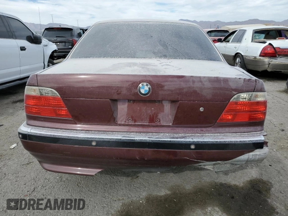 2001 BMW 7 Series 740iL with VIN WBAGH83411DP18779, listed as a Copart auction lot 43258765 with 110,214 mi miles and Salvage Title. Bid and sale history available at carsss.com. Image 6.