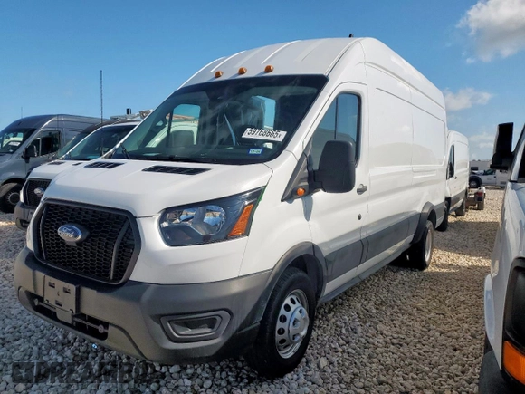 2023 Ford Transit Cargo with VIN 1FTRU8XGXPKC05787, listed as a Copart auction lot 59768665 with 24,845 mi miles and Salvage title. Bid and sale history available at DreamBid. Image 1.