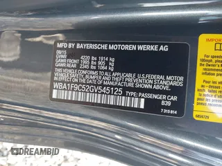 2016 BMW 2 Series 228i z VIN WBA1F9C52GV545125, wystawiony jako IAAI lot #41692429 z przebiegiem 89 183 mil mil oraz . Historia ofert i sprzedaży dostępna na DreamBid. Obrazek 9.