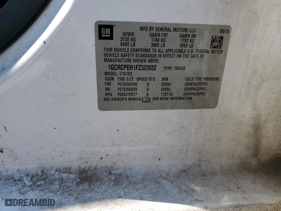 2015 Chevrolet Silverado 1500 LS with VIN 1GCRCPEH1FZ323032, listed as a Copart auction lot 47911664 with 224,515 mi miles and Salvage Title. Bid and sale history available at carsss.com. Image 15.