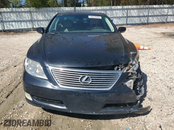 2009 Lexus LS 460 with VIN JTHCL46F195003527, listed as a Copart auction lot 49570505 with 279,651 mi miles and Salvage title. Bid and sale history available at DreamBid. Image 5.