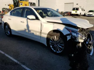 2023 Infiniti Q50 Luxe with VIN JN1EV7BP5PM510392, listed as a Copart auction lot 88456145 with 12,678 mi miles and Salvage Title. Bid and sale history available at DreamBid. Image 4.