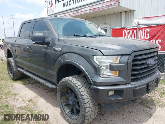 2017 Ford F-150 XL with VIN 1FTEW1EF6HKD40423, listed as a IAAI auction lot 42142735 with 155,675 mi miles. Bid and sale history available at carsss.com. Image 1.