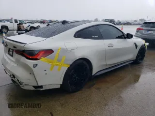 2021 BMW M4 Competition with VIN WBS33AZ09MCG53536, listed as a Copart auction lot 80119524 with 23,494 mi miles and Salvage Title. Bid and sale history available at carsss.com. Image 3.