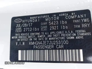 2018 Genesis G80 3.8L with VIN KMHGN4JE7JU253100, listed as a IAAI auction lot 41322591 with 76,266 mi miles. Bid and sale history available at carsss.com. Image 9.